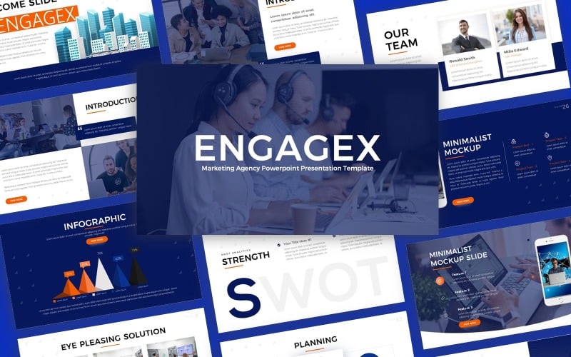 engagex marketing agency power point presentation tempalte original