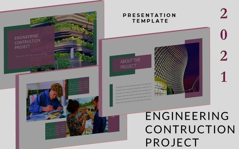 engineering construction presentation powerpoint template original