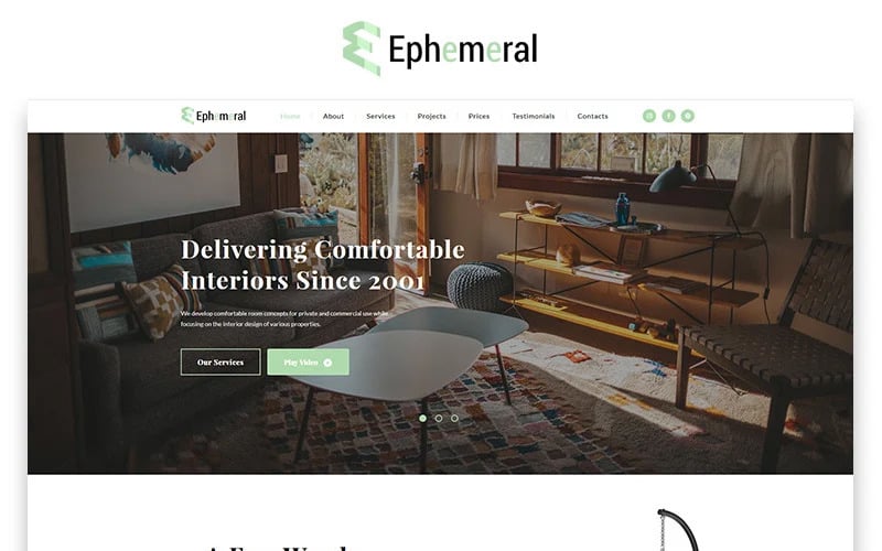 ephemeral interior design agency html landing page template original