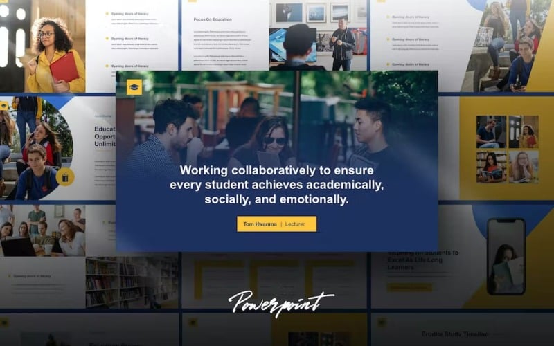 erudite education powerpoint template original