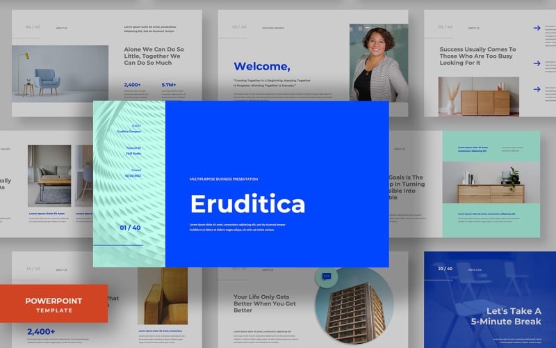 eruditica minimalist corporate business powerpoint template original