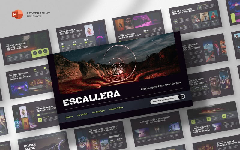 escallera creative agency powerpoint template original