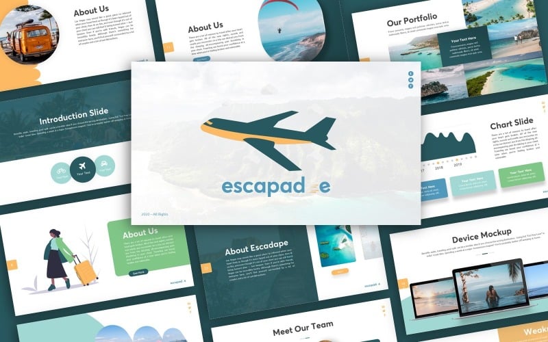 escapade travelling presentation powerpoint template original