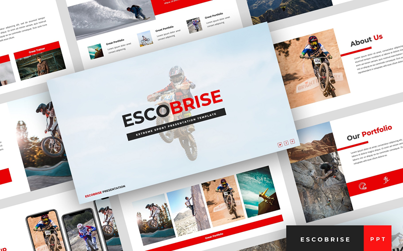 escobrise extreme sport presentation powerpoint template original