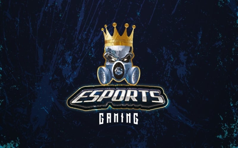 esport skull and gold crown game logo for team original