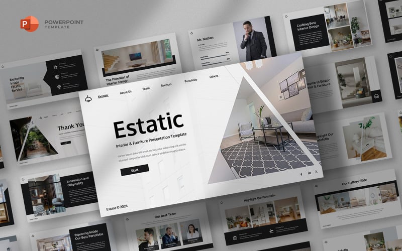 estatic interior amp furniture powerpoint template original