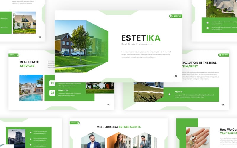 estetika real estate powerpoint template original