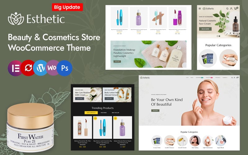 esthetic skincare beauty and cosmetics store elementor woocommerce responsive theme original
