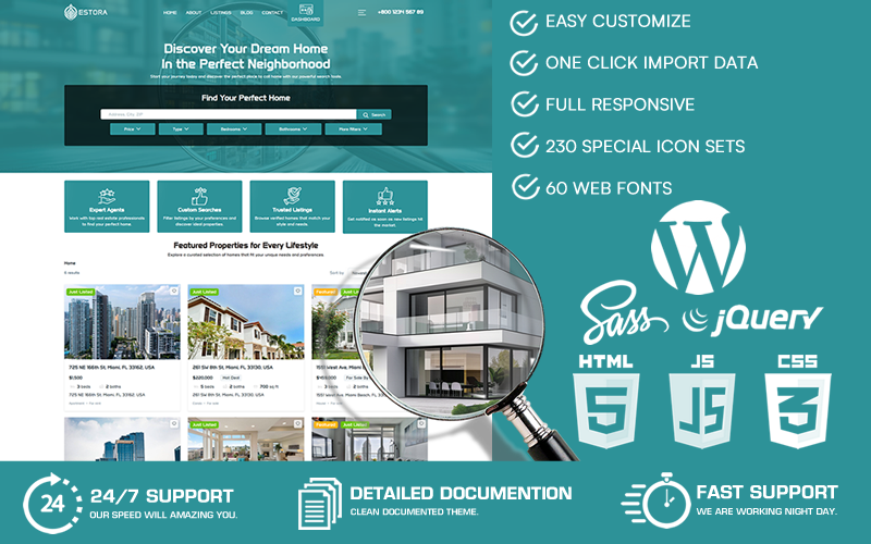 estora real estate wordpress theme original