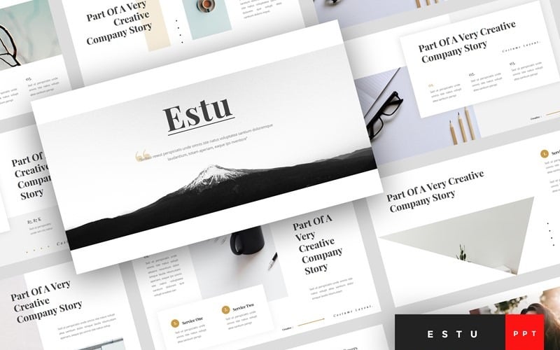estu clean powerpoint template original