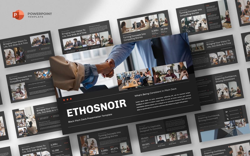 ethosnoir black pitch deck powerpoint template original