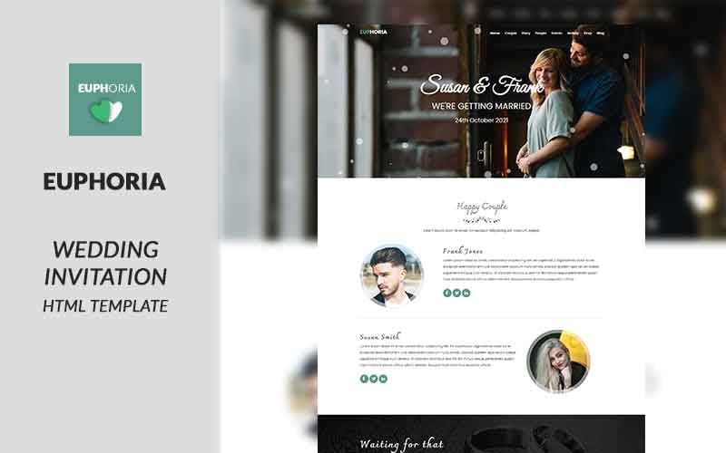 euphoria wedding invitation landing page template original