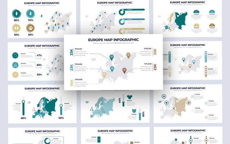 europe map vector infographic powerpoint template original