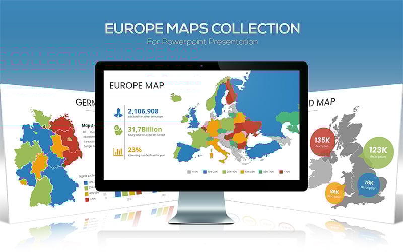 europe maps collection for powerpoint template original