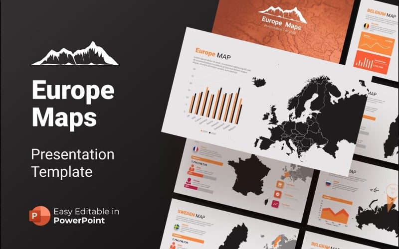 europe maps presentation powerpoint template original