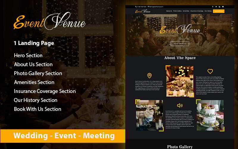 event venue landing page html original