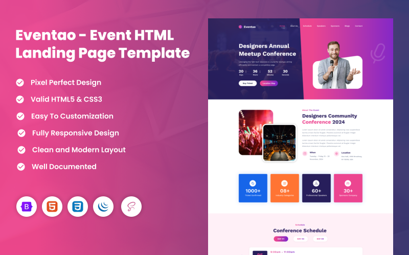 eventao event html landing page template original
