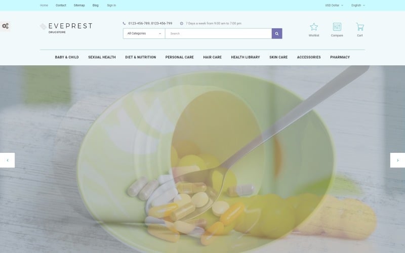 eveprest drugstore prestashop theme original