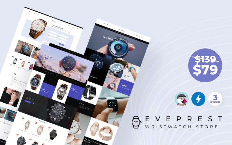 eveprest wristwatch watches modern ecommerce bootstrap prestashop theme original
