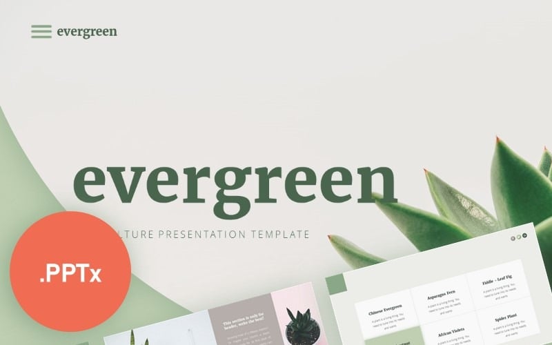 evergreen minimalist presentation powerpoint template original