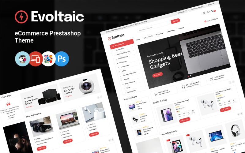 evoltaic electronics and computers prestashop theme original