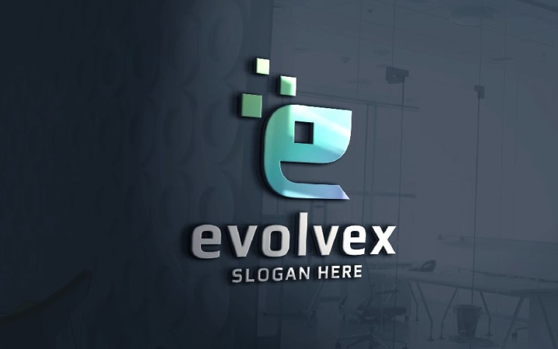 evolvex letter e logo temp original