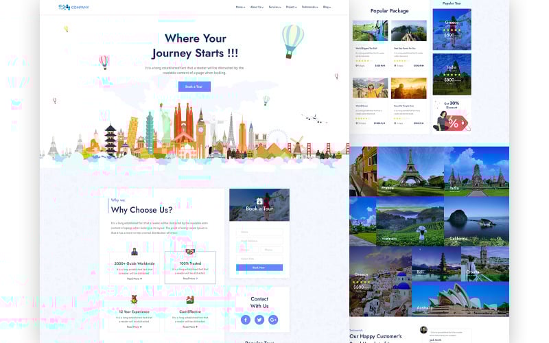 ex travel travel agency one page html template original