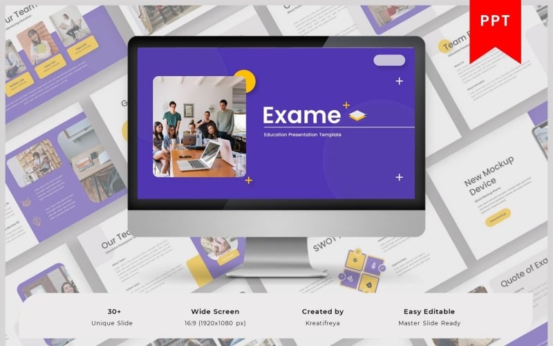 exame education powerpoint template original
