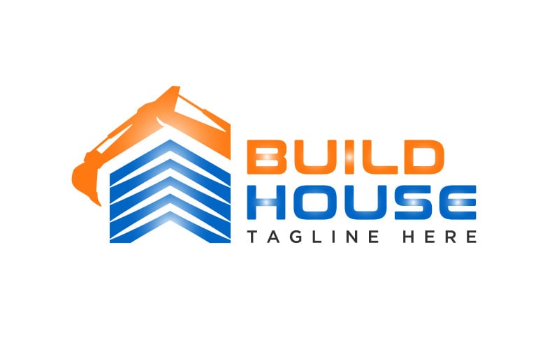 excavator build house construction logo design original
