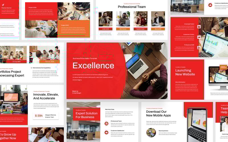 excellence business powerpoint template original