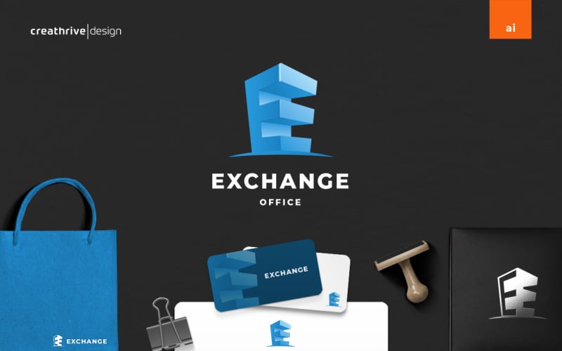 exchange building logo template original