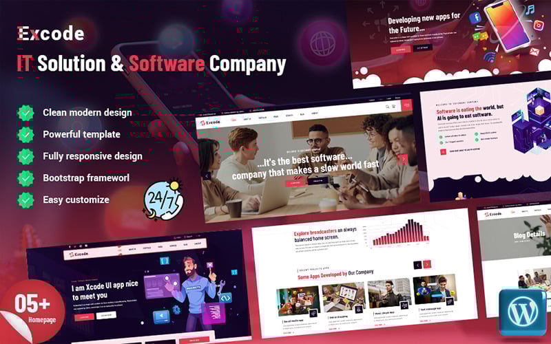 excode it solution and software company responsive wordpress theme original