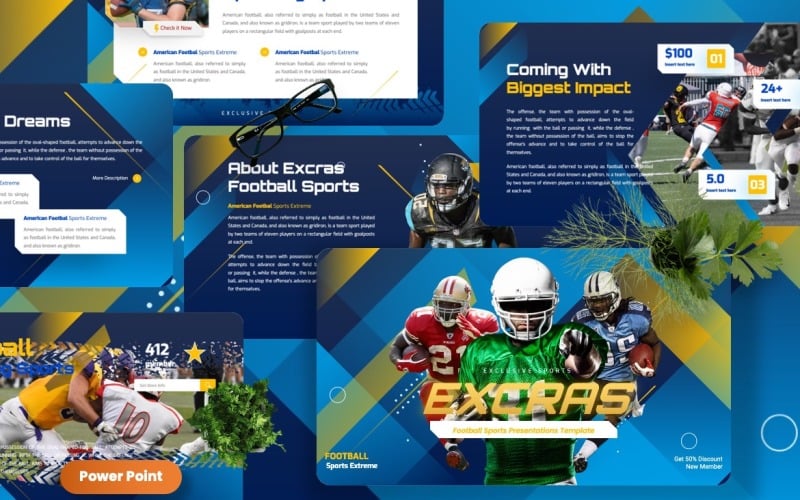 excras football sport powerpoint templates original