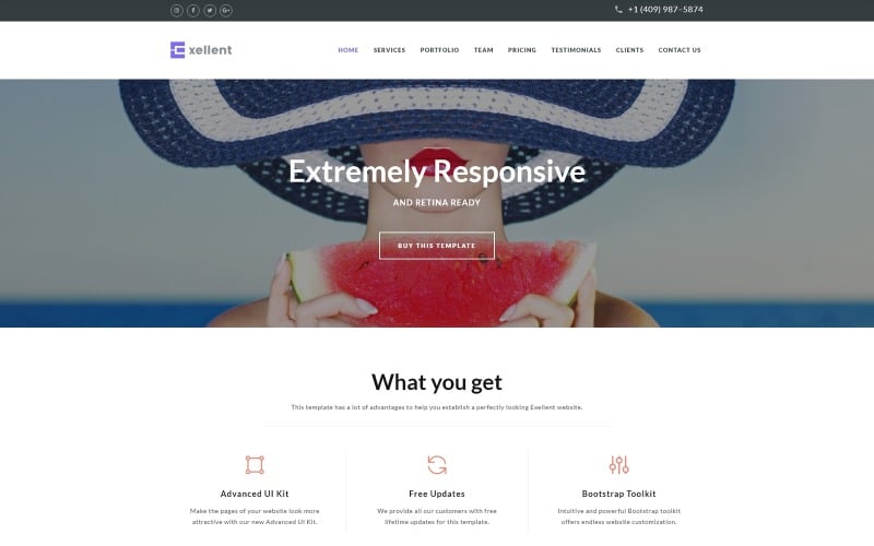 exellent startup with built in novi builder landing page template original