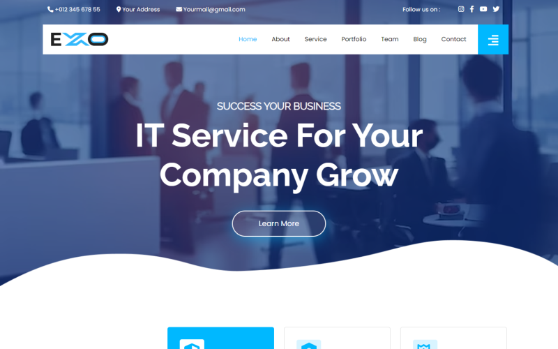 exo corporate agency html landing page template original