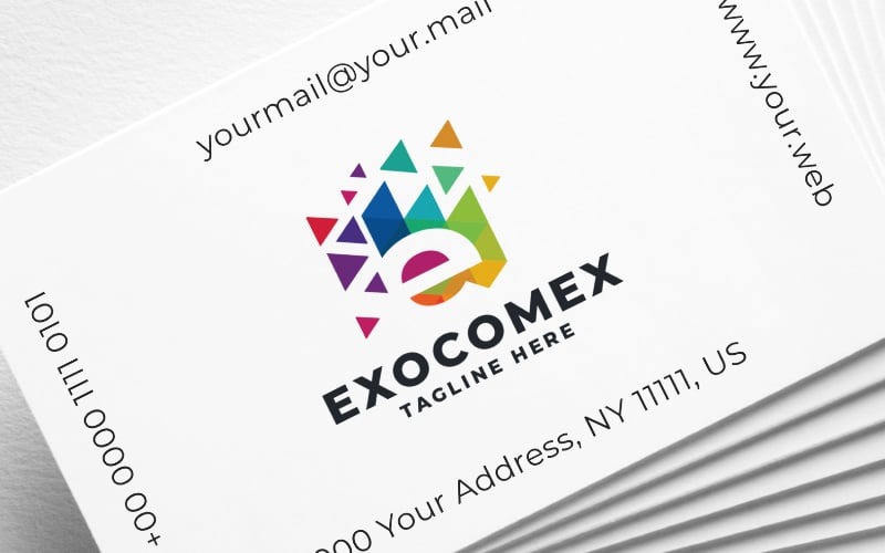 exocomex letter e pro logo template original