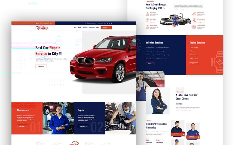 exorcar service one page html template original