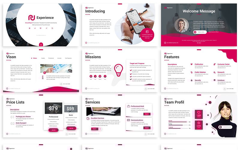 experience annual report powerpoint template original