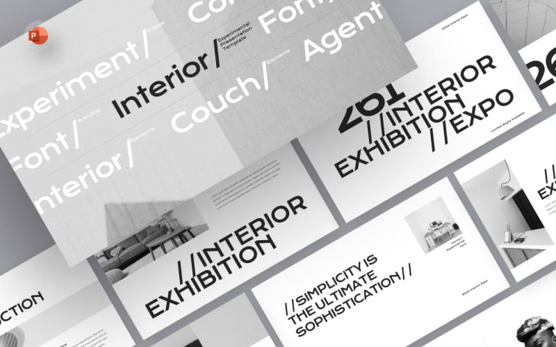 experimental font interior powerpoint template original
