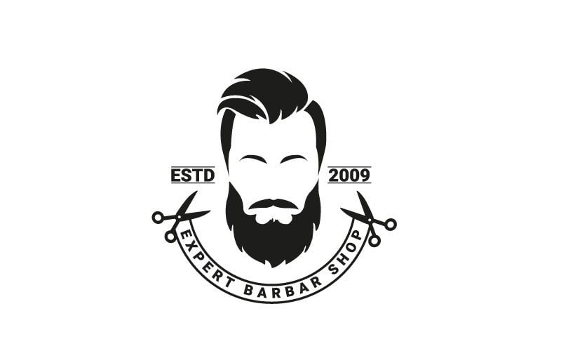 expert barber shop logo template original