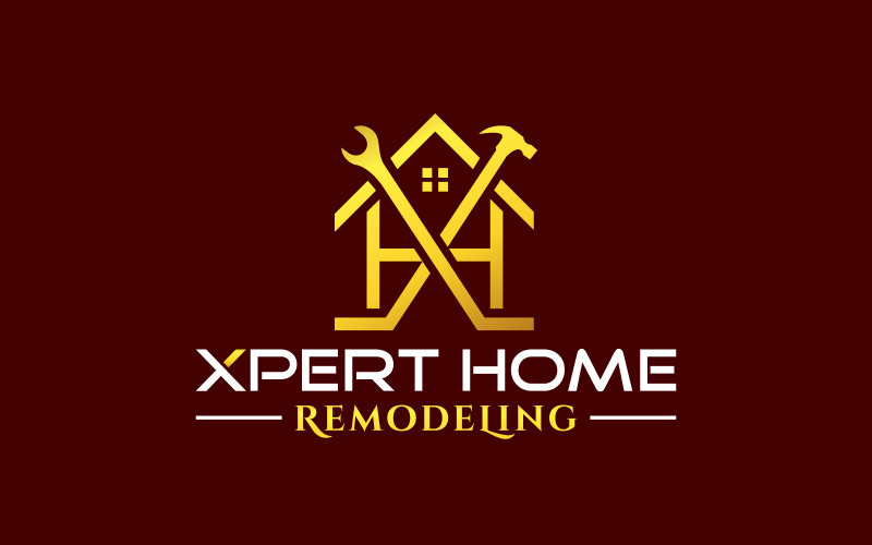 expert construction home house repair remodeling logo design original