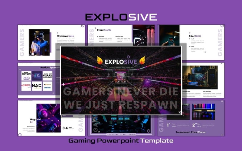 explosive esport gaming powerpoint template original