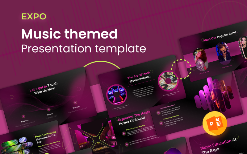 expo music themed powerpoint presentation template original