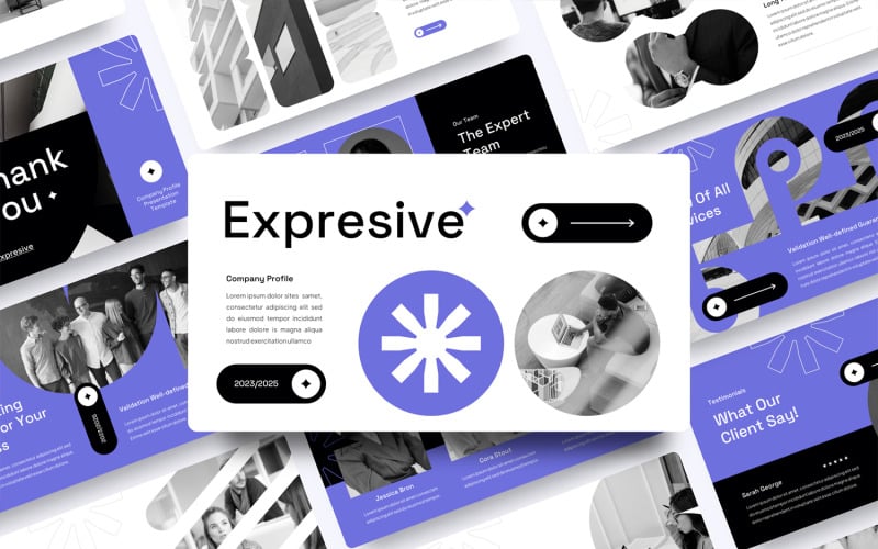 expresive creative company profile powerpoint template original