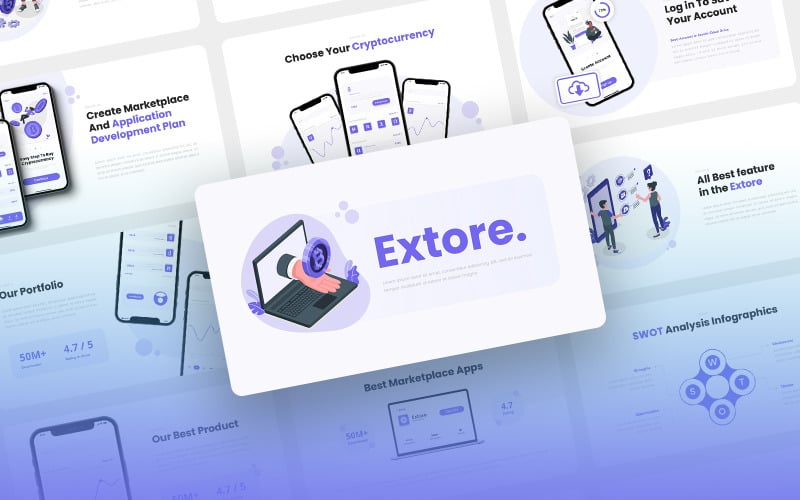 extore mobile app amp saas powerpoint template original