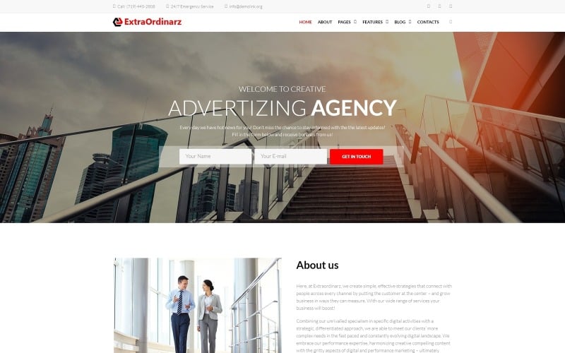 extraordinarz advertising agency wordpress theme original