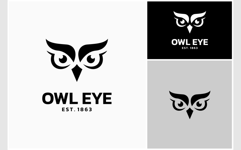 eye owl look bird simple logo original