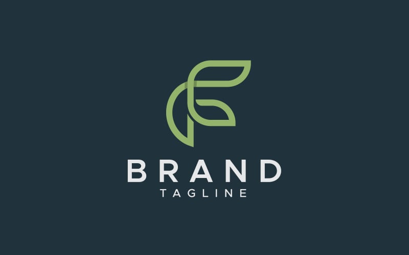 f letter nature eco logo design template original