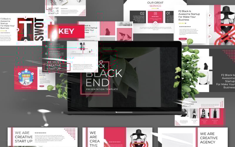 f black presentation powerpoint template original