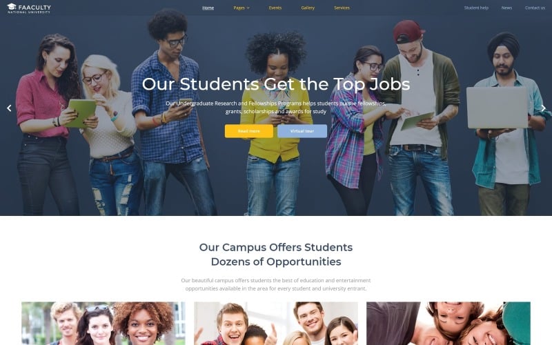 faaculty university multipage modern joomla template original